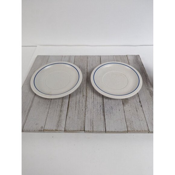 Pfaltzgraff Yorktowne Set of 2 Mugs Cups Saucers Stoneware USA Blue - Picture 5 of 7